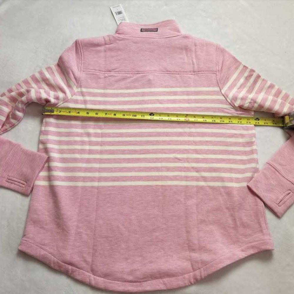 NEW PINK VINEYARD VINES DREAMCLOTH PLACED STRIPE RELAXED SHEP SHIRT SWEATER - Picture 6 of 12